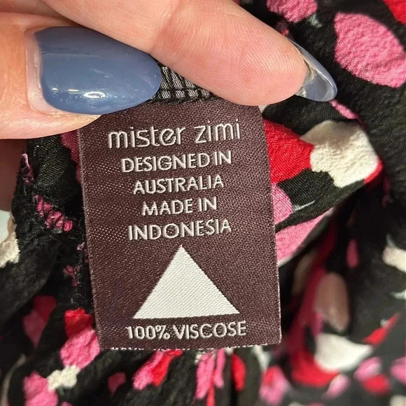 Mister Zimi Mini Dress Posey Print Feminine Size 14 - Picture 11 of 13